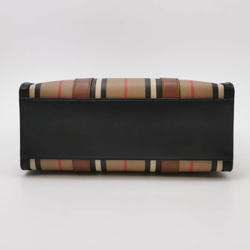 Burberry牛皮拼色字母logo斜挎包單肩包-5