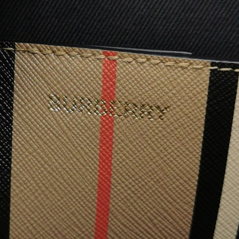 Burberry牛皮拼色字母logo斜挎包單肩包-7