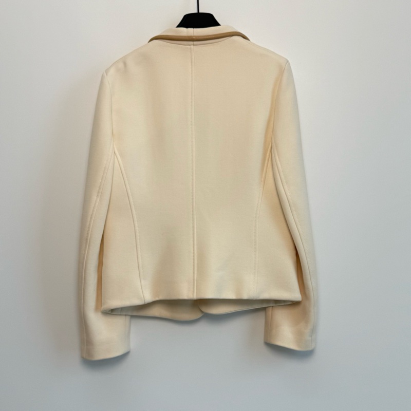 D500699/99新/Hermes/愛馬仕/米白色立領修身外套/40碼  肩寬：40 胸圍：90 衣-3