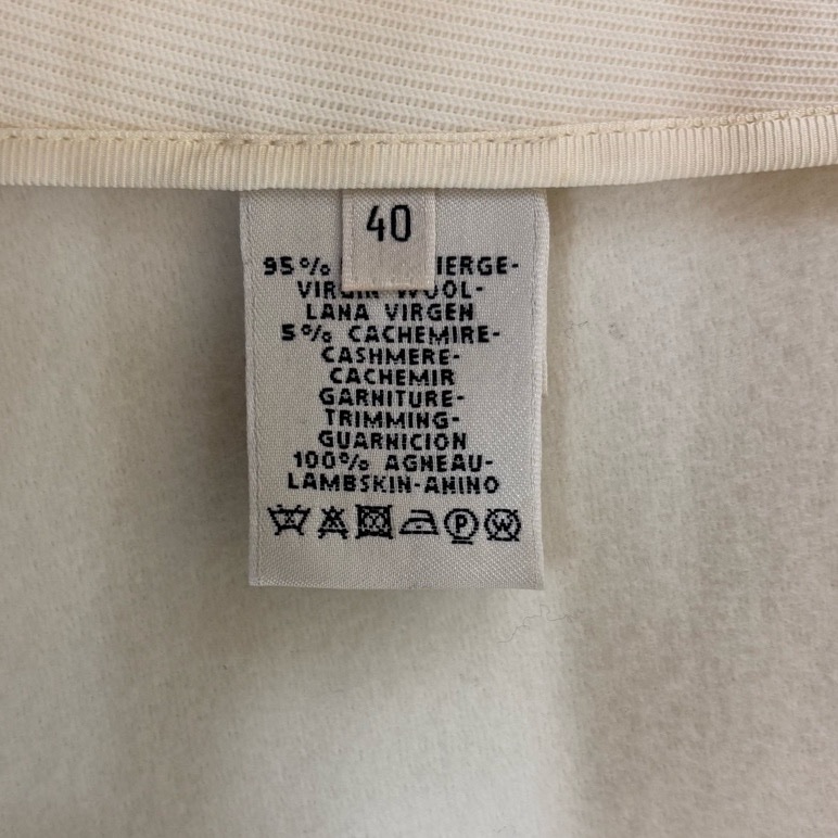 D500699/99新/Hermes/愛馬仕/米白色立領修身外套/40碼  肩寬：40 胸圍：90 衣-5