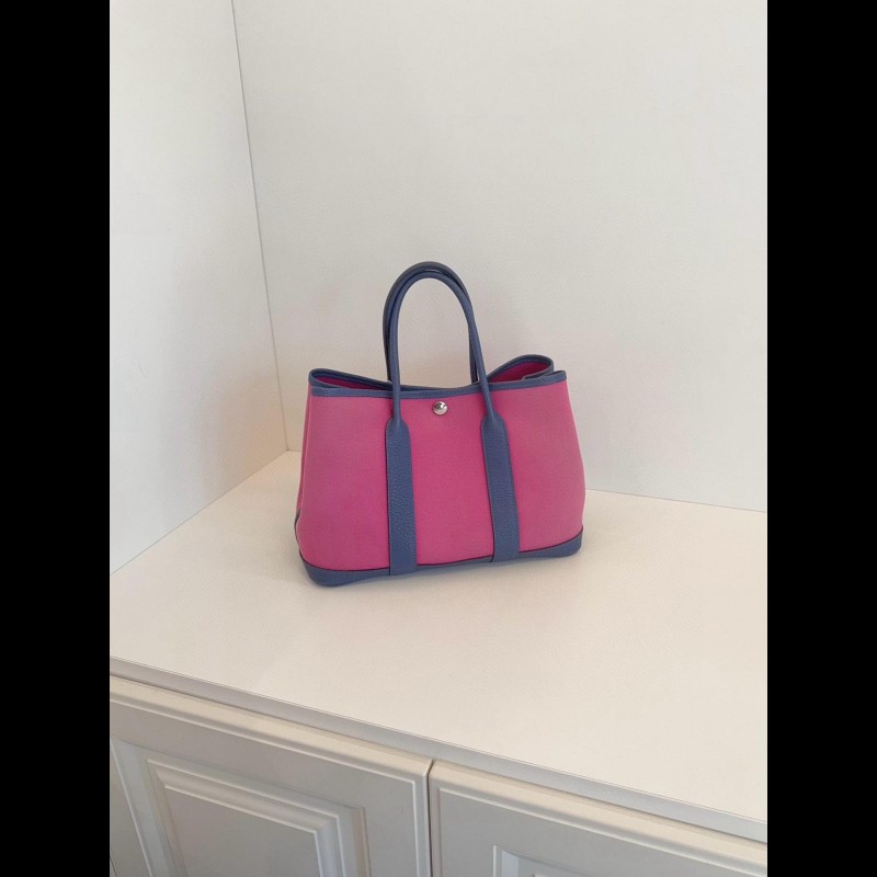 Hermes 帆布拼皮GardenParty Gp30 花園包-2