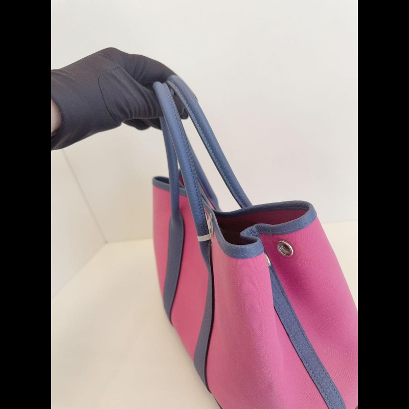 Hermes 帆布拼皮GardenParty Gp30 花園包-15