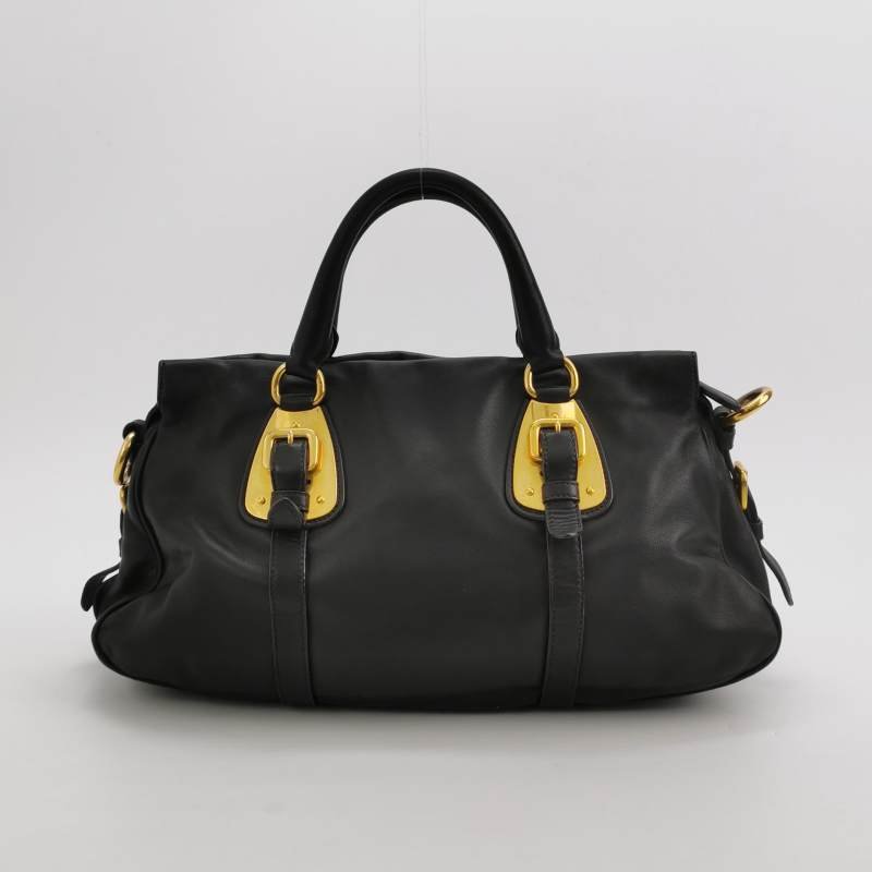 Prada牛皮純色字母Logo斜挎包單肩包-4