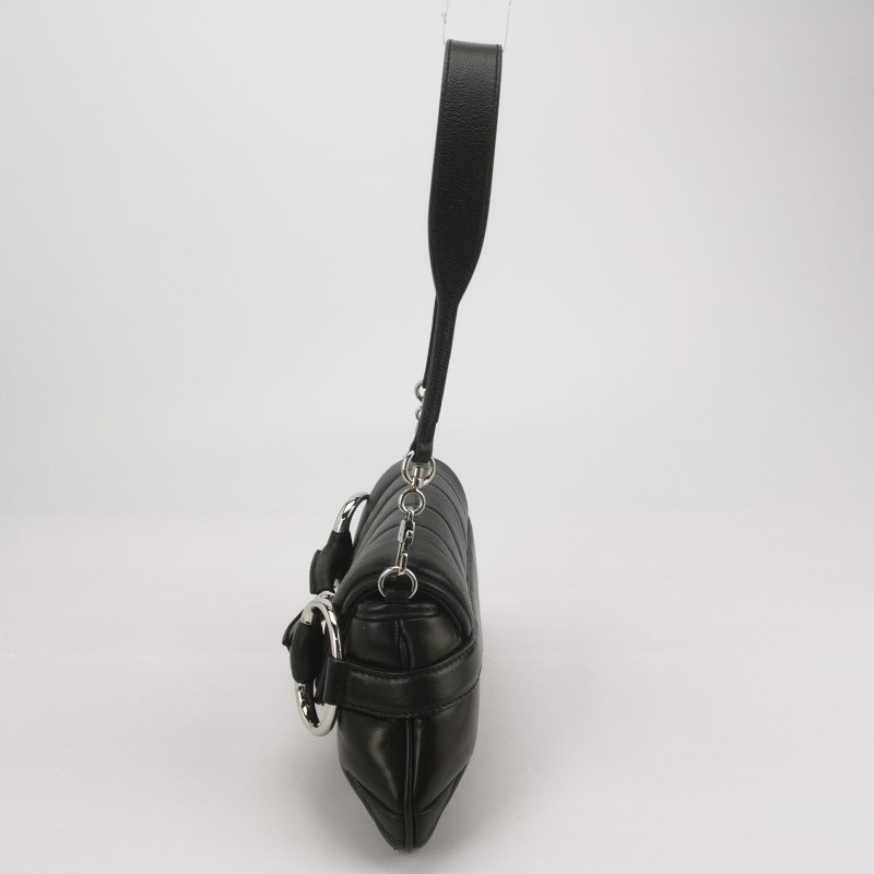 Gucci Horsebit Chain小號羊皮純色絎縫馬銜扣單肩包-2