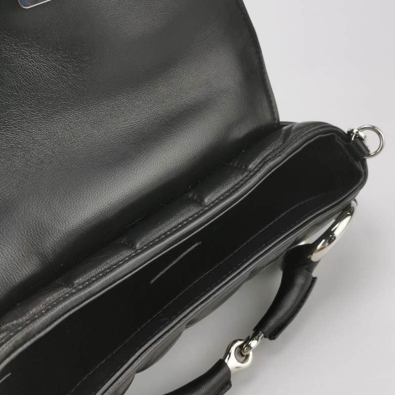 Gucci Horsebit Chain小號羊皮純色絎縫馬銜扣單肩包-6