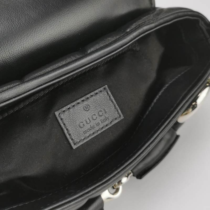 Gucci Horsebit Chain小號羊皮純色絎縫馬銜扣單肩包-7