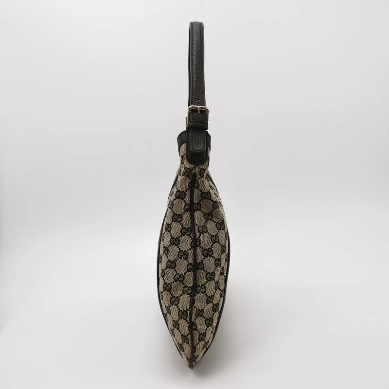 Gucci牛皮帆布雙G印花單肩包-3