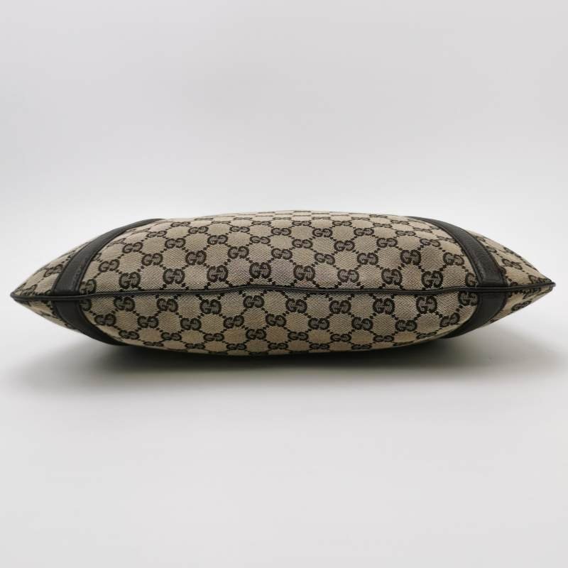 Gucci牛皮帆布雙G印花單肩包-5