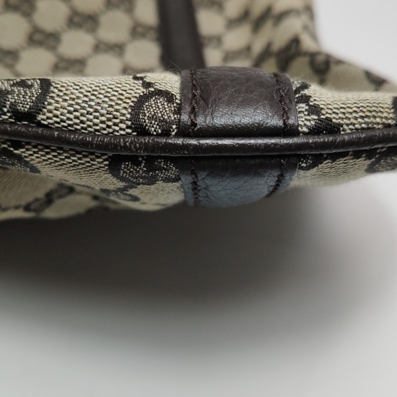 Gucci牛皮帆布雙G印花單肩包-15