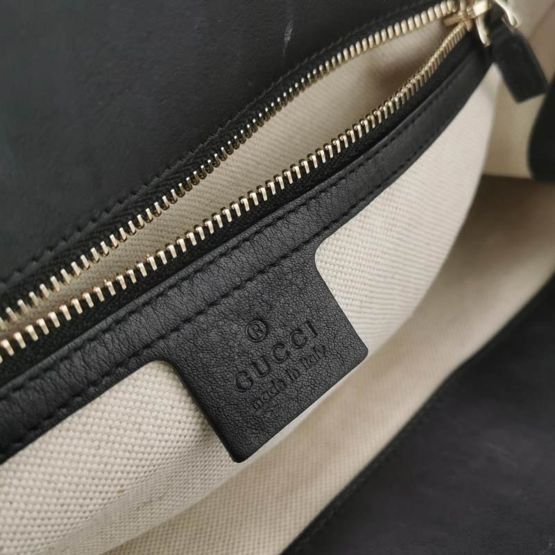 Gucci Emily大號牛皮老花壓紋流蘇馬銜扣單肩 包-7