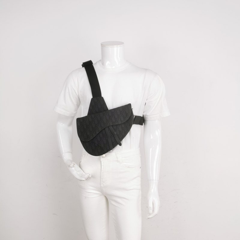 Dior Saddle馬鞍包牛皮帆布Oblique老花馬鞍造型腰包胸包-1