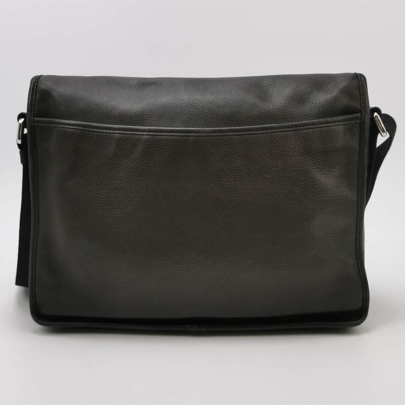 Loewe牛皮logo純色壓紋斜挎包單肩包-4