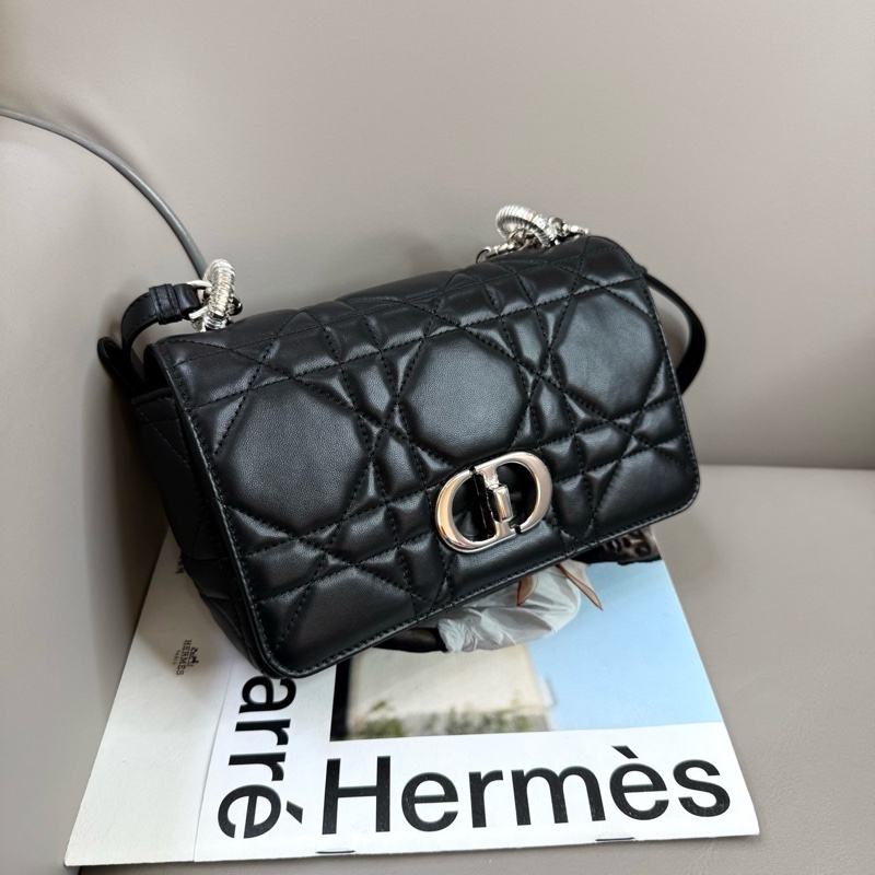 Dior 黑銀小號Caro 尺寸約20*12,經典CD 可單肩可斜挎-3