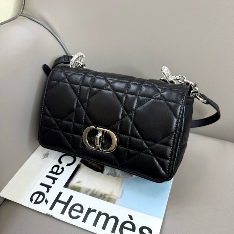 Dior 黑銀小號Caro 尺寸約20*12,經典CD 可單肩可斜挎-4