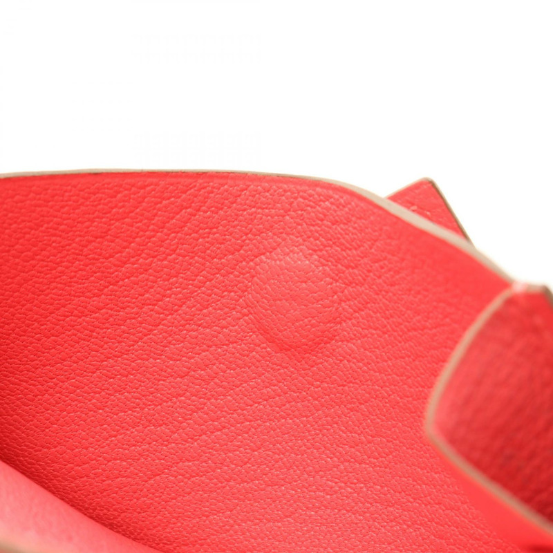 愛馬仕 Bearn 迷你卡包，山羊皮材質，玫瑰杜鵑色，二手女款，附五金配件-6