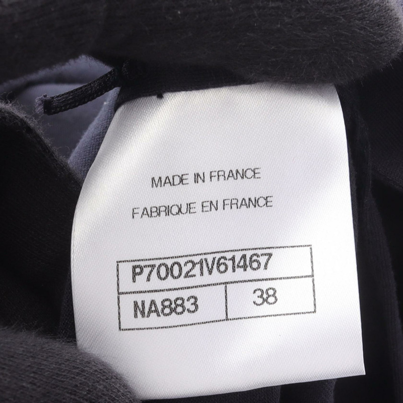 香奈兒 COCO 標誌 T 卹 #38 短袖純棉海軍藍二手女款-3