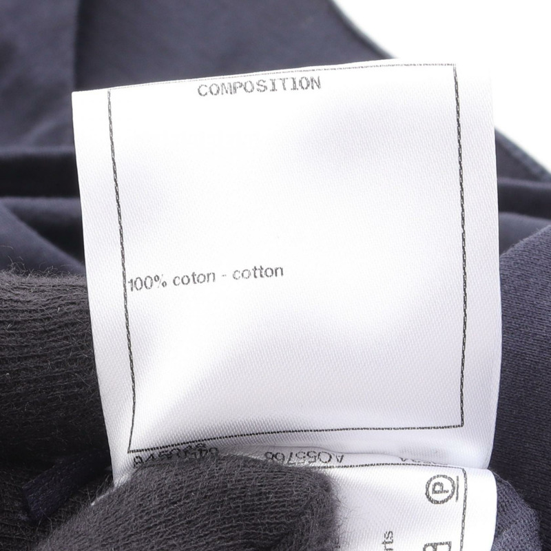 香奈兒 COCO 標誌 T 卹 #38 短袖純棉海軍藍二手女款-4