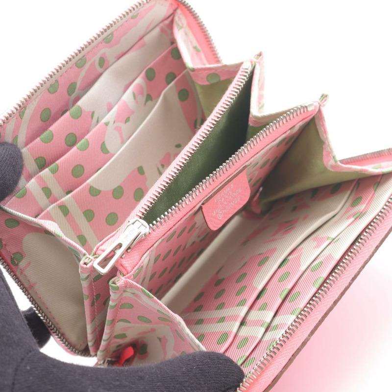 愛馬仕 Azap 迷你 SilkIn 迷你皮夾 Y Epsom Rose 五彩紙屑款 SHW-2