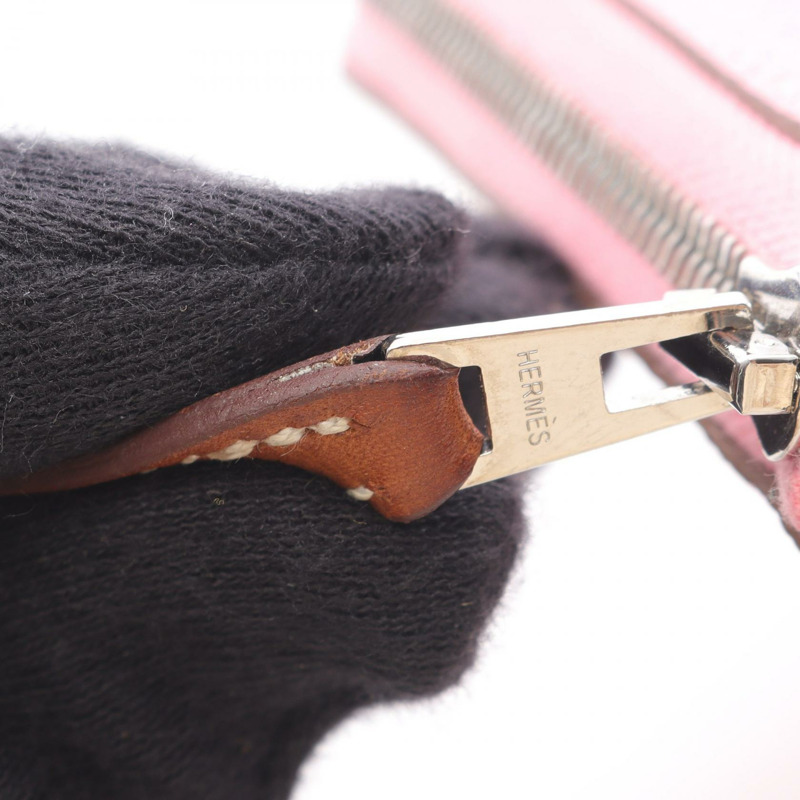 愛馬仕 Azap 迷你 SilkIn 迷你皮夾 Y Epsom Rose 五彩紙屑款 SHW-5