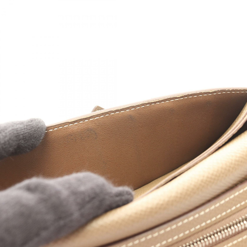 愛馬仕 Bearn Soufflet 雙折長款皮夾 X Epsom Etoupe 灰色二手 SHW-6