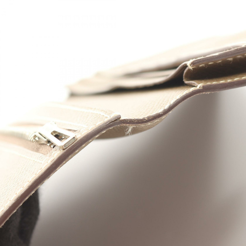 愛馬仕 Bearn Soufflet 雙折長款皮夾 X Epsom Etoupe 灰色二手 SHW-8