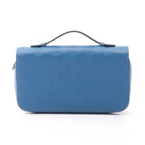 路易威登 Zippy XL Around 長版皮夾 N60079 Damier 皮革 Infini 藍色 二手