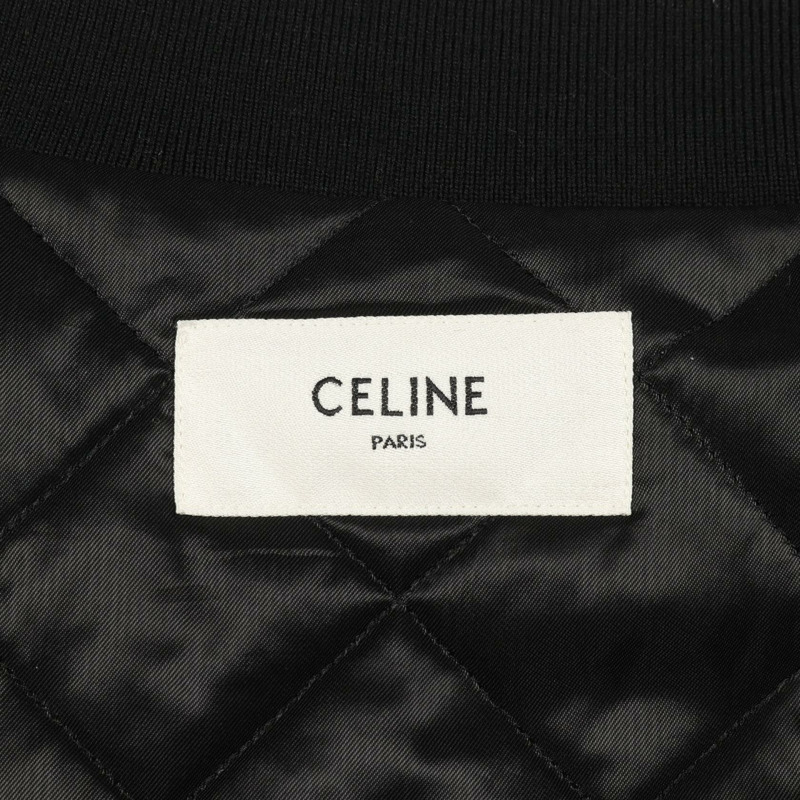 CELINE 48號羊毛人造絲短夾克，黑白紅配色，二手男款-2