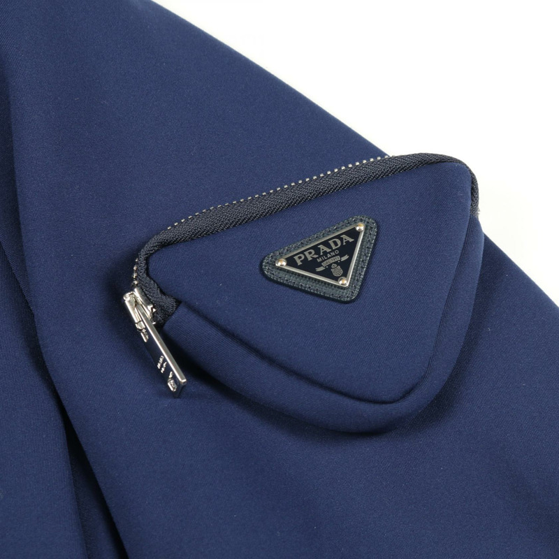 PRADA 男士藍色尼龍拉鍊短夾克,S碼(二手)-5