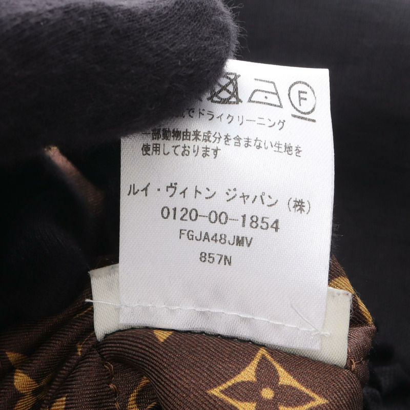 路易威登 (LOUIS VUITTON) 黑色女士拉鍊夾克 FGJA48JMV 布料皮革 #38-3