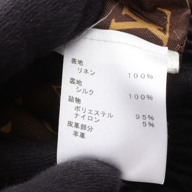 路易威登 (LOUIS VUITTON) 黑色女士拉鍊夾克 FGJA48JMV 布料皮革 #38-4