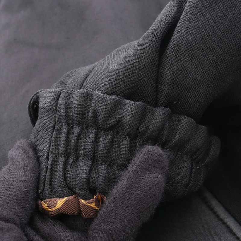 路易威登 (LOUIS VUITTON) 黑色女士拉鍊夾克 FGJA48JMV 布料皮革 #38-9