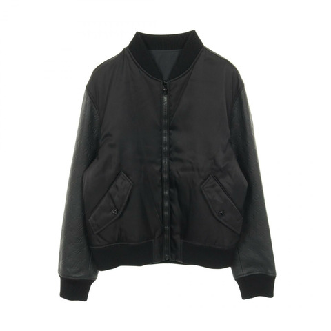 路易威登 Monogram 皮革尼龍棉質黑色夾克 #50 二手男士