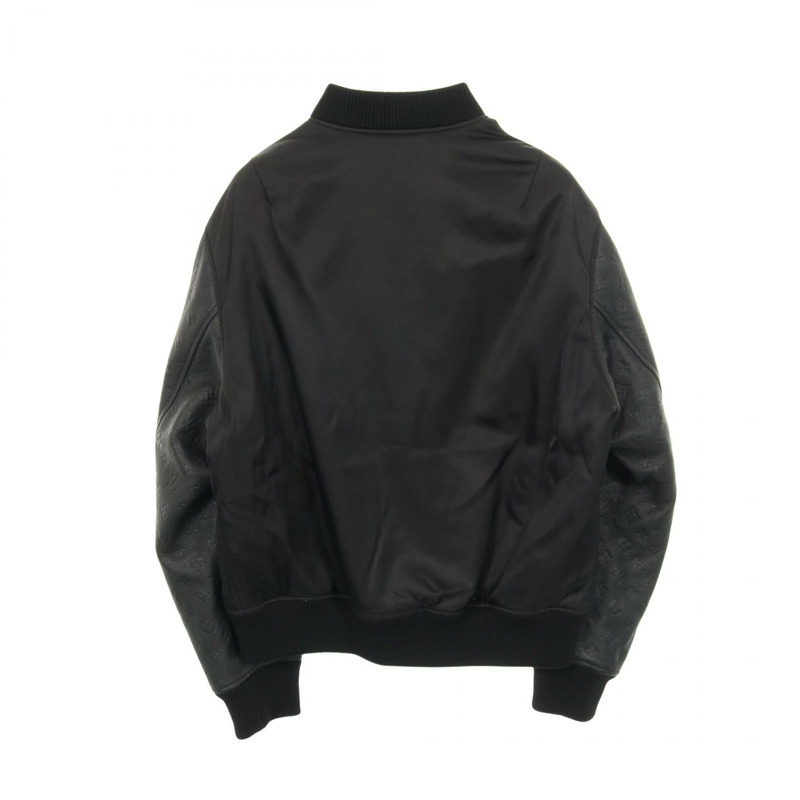 路易威登 Monogram 皮革尼龍棉質黑色夾克 #50 二手男士-1