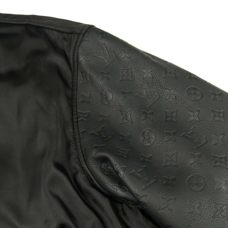 路易威登 Monogram 皮革尼龍棉質黑色夾克 #50 二手男士-10