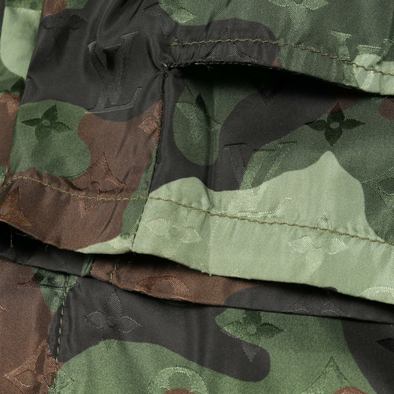 路易威登迷彩防風登山連帽衫尼龍綠棕黑#44 男款-9