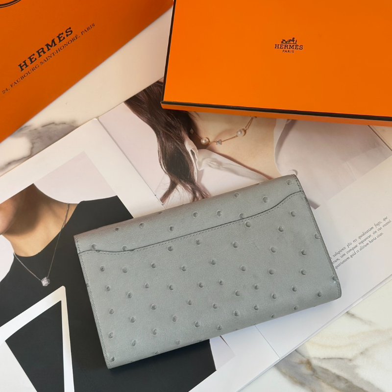 HERMES Constance to go - 鴕鳥皮冰川藍銀 B-1