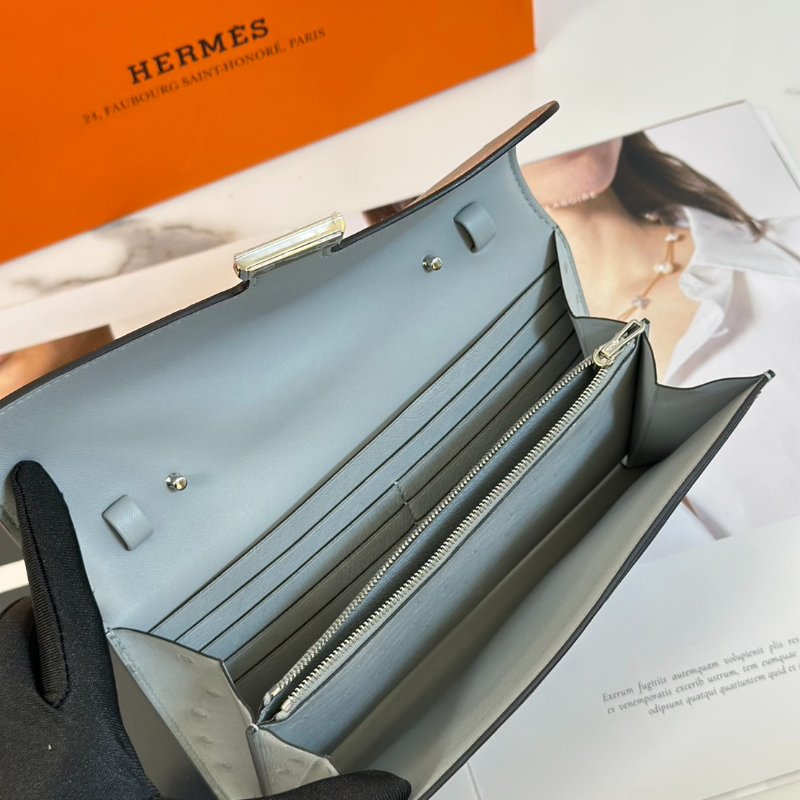 HERMES Constance to go - 鴕鳥皮冰川藍銀 B-4