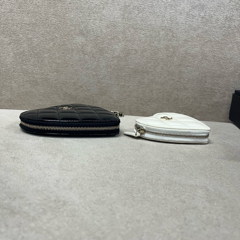 Chanel 23s 黑白愛心包 漆皮雙子星 芯片款 尺寸黑約15*12*2 白約11*9*2-7