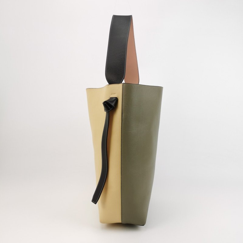 Celine Twisted Cabas小號牛皮拼色紐結子母包單肩包-4