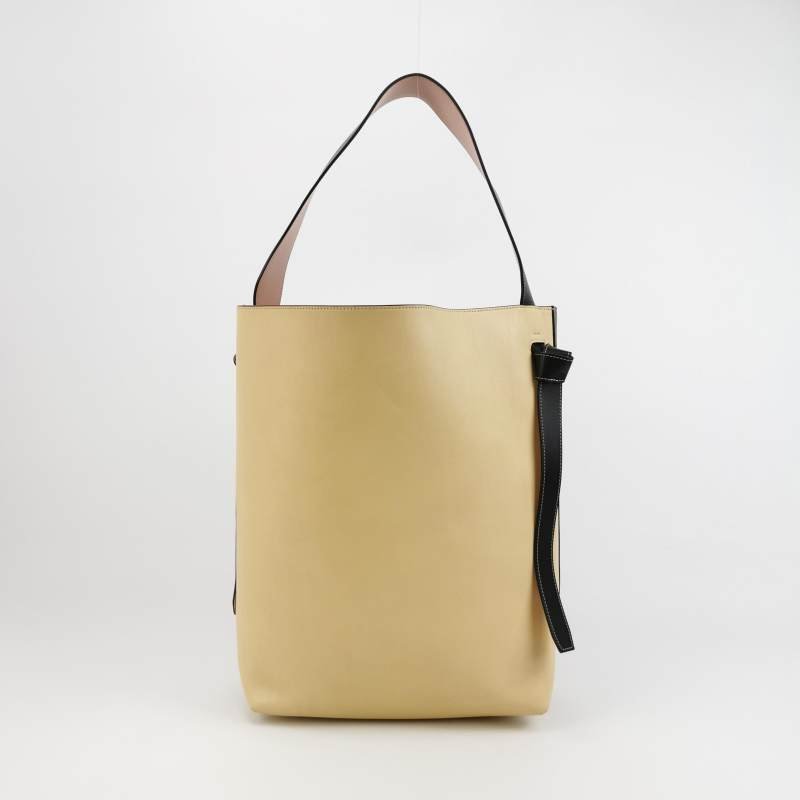 Celine Twisted Cabas小號牛皮拼色紐結子母包單肩包-5