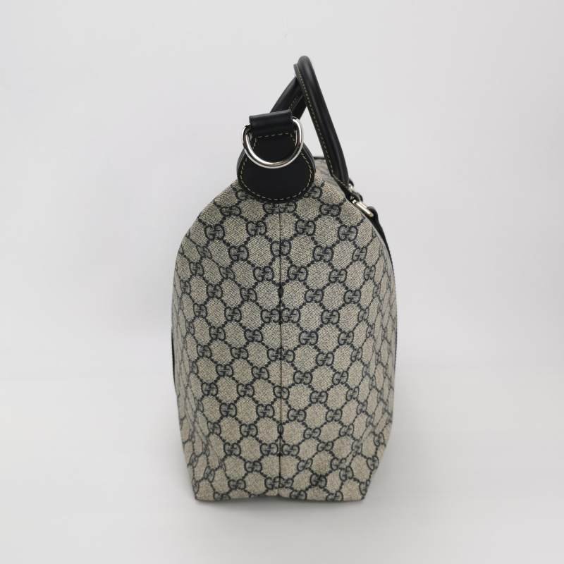 Gucci牛皮雙G老花皮標logo斜挎包行李箱包-2