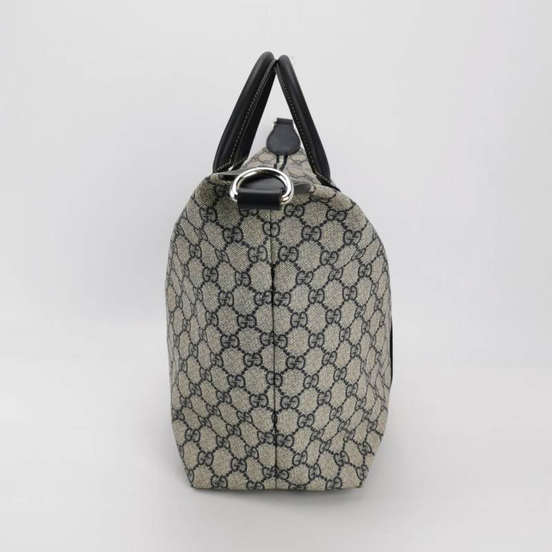 Gucci牛皮雙G老花皮標logo斜挎包行李箱包-3