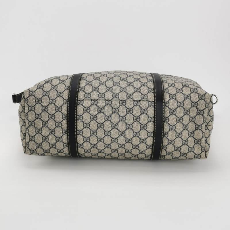 Gucci牛皮雙G老花皮標logo斜挎包行李箱包-5