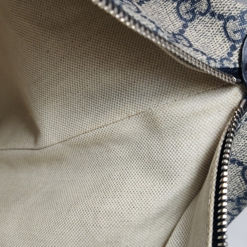 Gucci牛皮雙G老花皮標logo斜挎包行李箱包-9