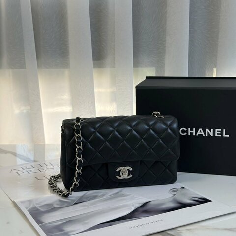 CHANEL 經典口蓋包 Mini CF20 - 黑銀