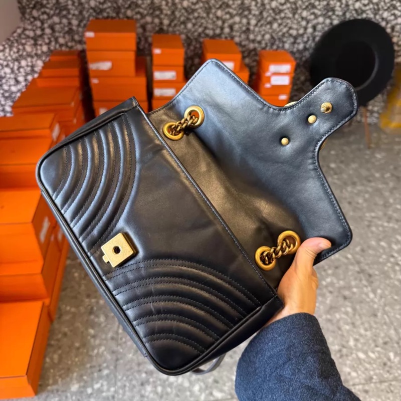 gucci 中號marmont 黑金26-2