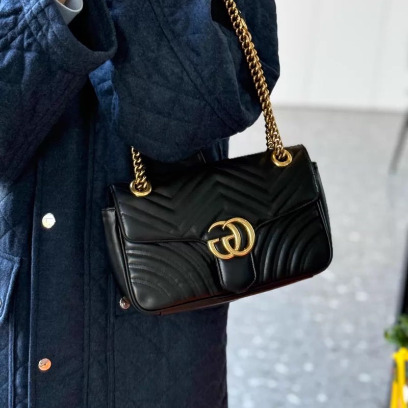 gucci 中號marmont 黑金26-5