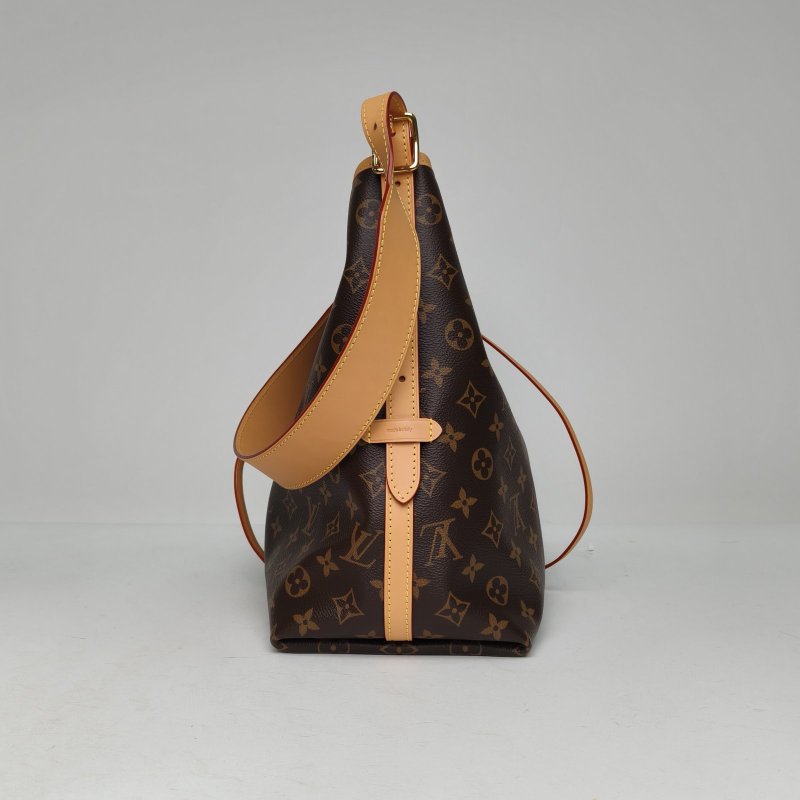 LOUIS VUITTON CARRYALL中號39配子袋老花PVC金扣晶片肩背包-1