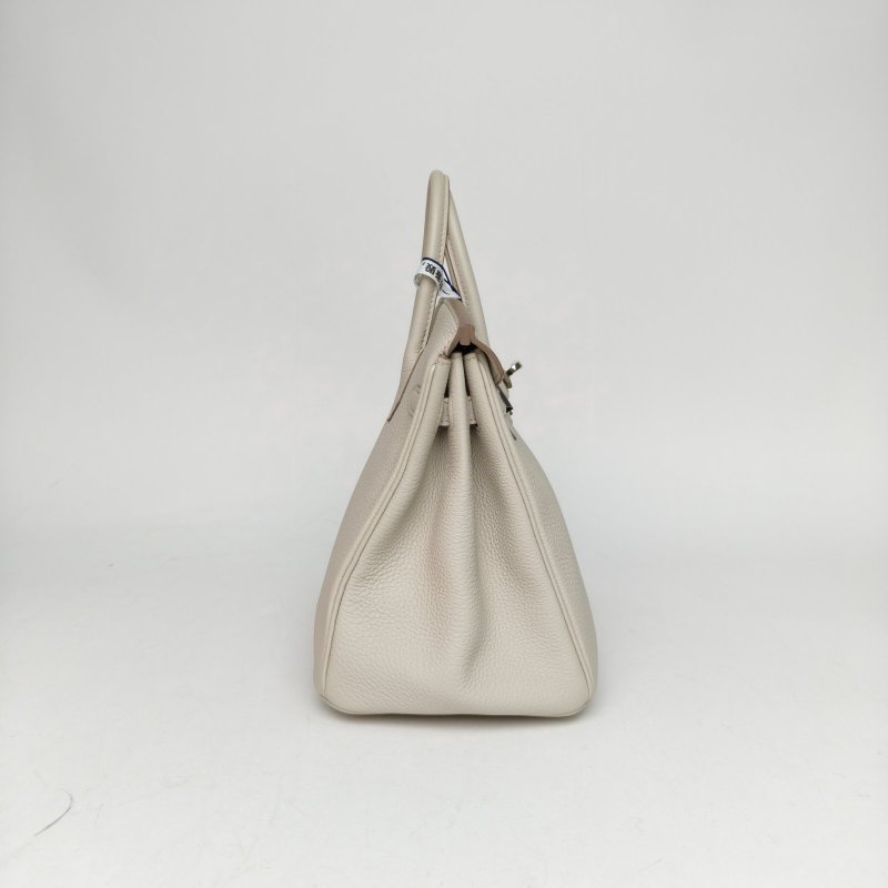 HERMES Birkin258L冰川白Togo皮Z刻銀扣肩背包-3
