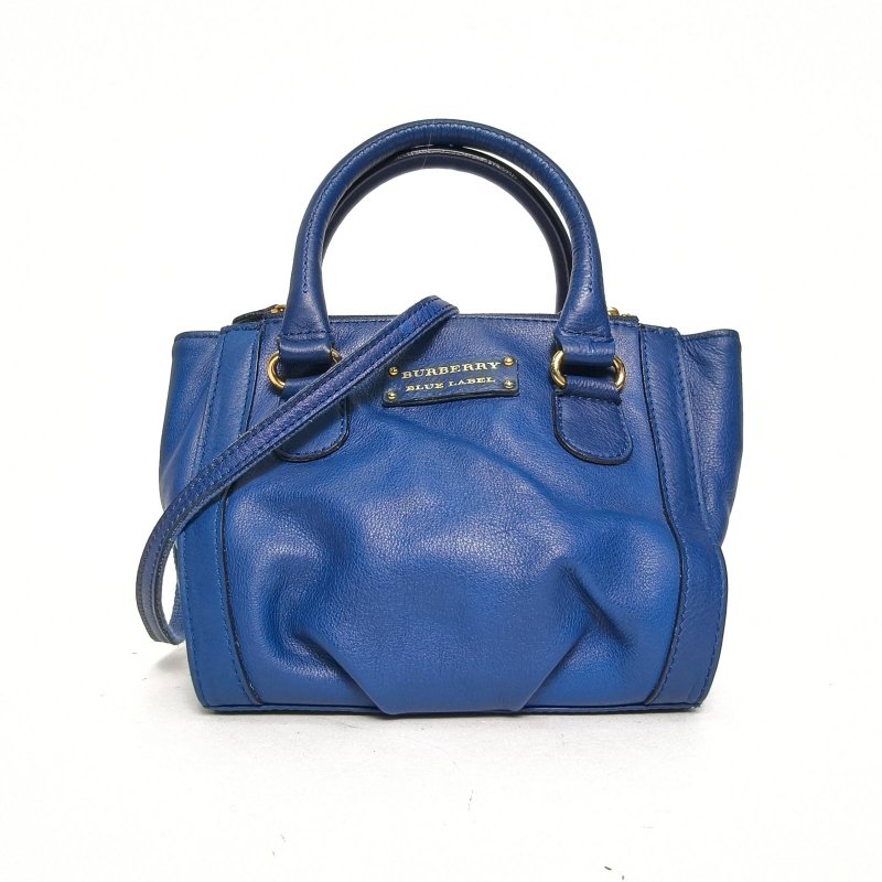 Burberry 藍色牛皮餃子包斜挎包mini號肩背包-0